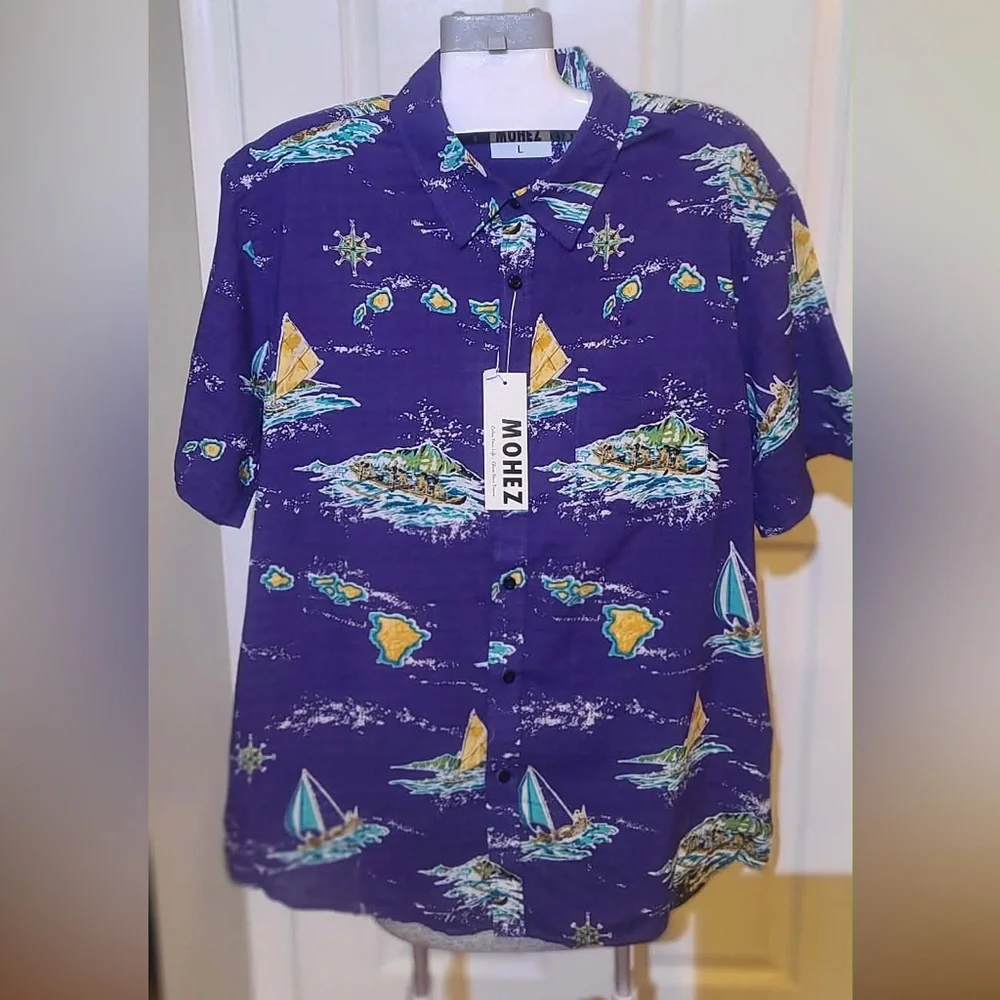 NWT Boys Large Casual Hawaiian  Shirt